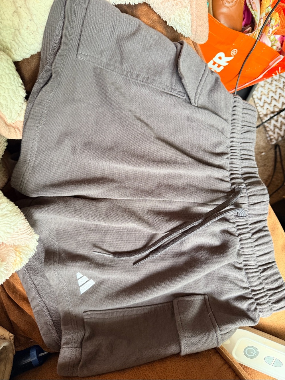 adidas Women's Athletic Shorts in Gray with White Logo